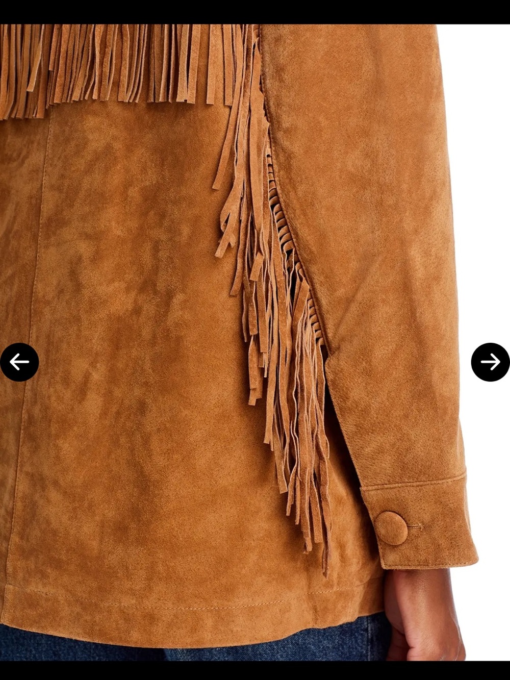 Blank NYC Brown Suede Double-Breasted fringe Jacket xs - Picture 10 of 13